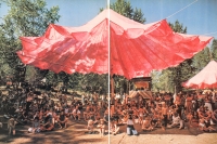 Harrowsmith 1980 Aug Barnes Creek Country Faire parachute tent