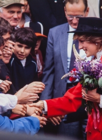 Diana shakes hands with fans in Lunenburg, NS