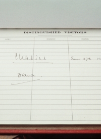 The royal signatures in the town hall guest book. Charlottetown, PEI.