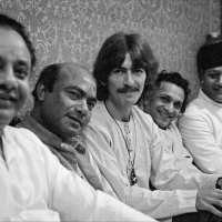 George Harrison and musicians from India